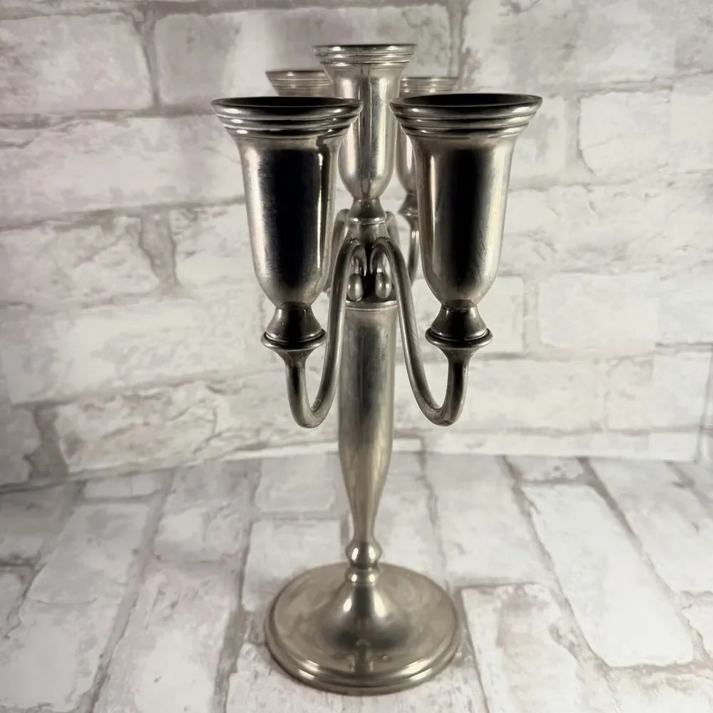Godinger Candelabra Silver Plated Baroque Ornate 4 Arms 5 Candle Holder VTG 12